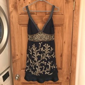 Sue Wong beaded navy dress